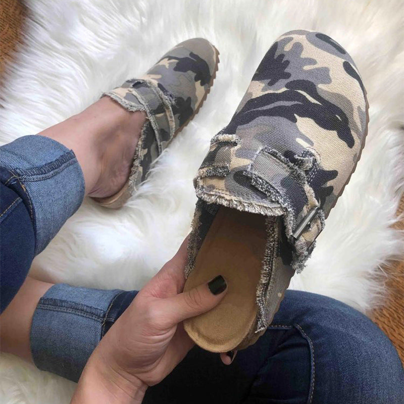 Leopard Print Baotou Slip-on Peas Shoes