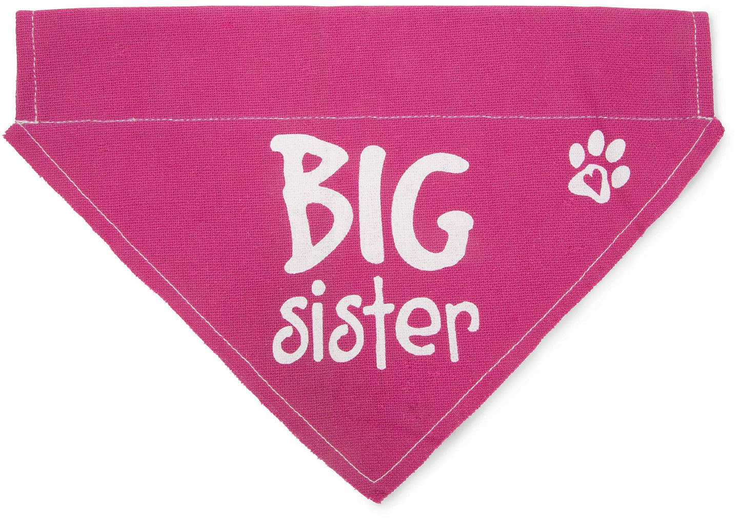 Pavilion Gift Company Big Sister Pink Paw Print Large Dog Slip on The Collar Bandanna
