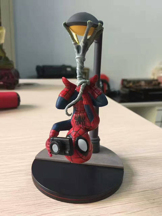Spider-Man Figure with Streetlight and Camera Model